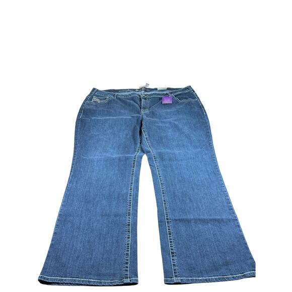 NWT Lane Bryant Genius Fit Bootcut Jeans size 28 medium wash Plus Size - Picture 1 of 8